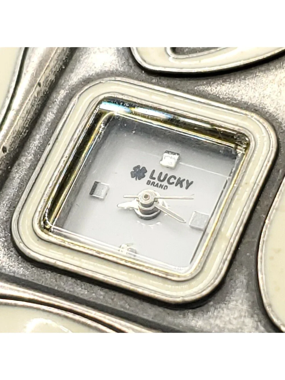 Lucky Brand Quartz Womens Watch 37mm Square Face Love Purple/Green New Battery